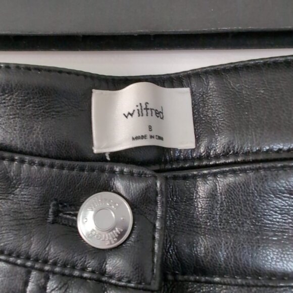 Aritzia Wilfred Melina High Rise Straight Cyberpunk Vegan Faux Leather Pants 8 - Picture 6 of 7